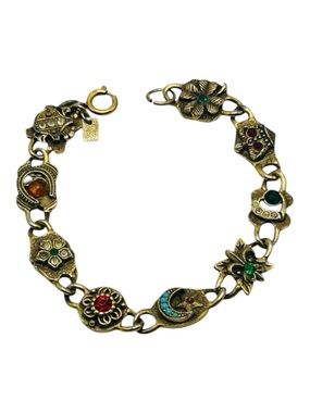 Vintage Emmons Victorian Revival Reversible Link Bracelet